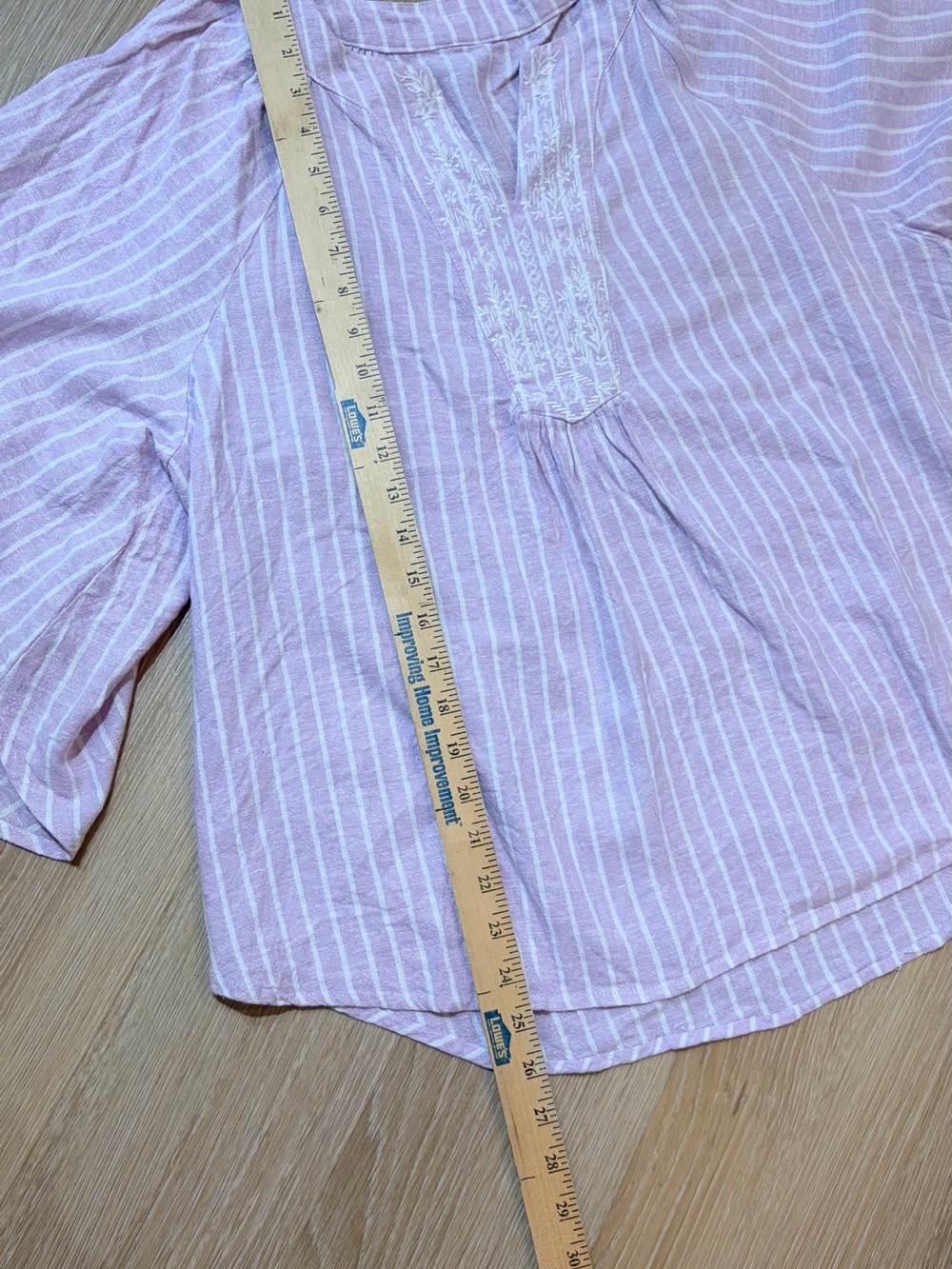 Cupio Pink and White Striped Peasant Top